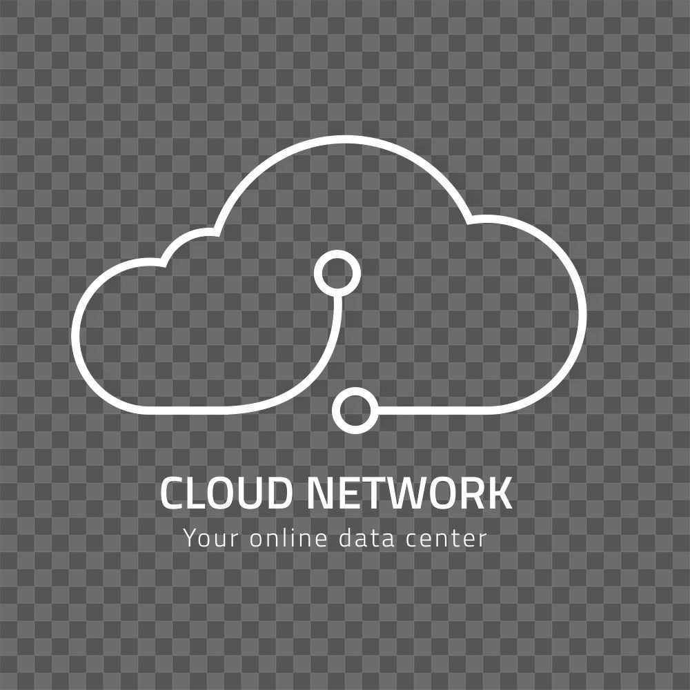 Minimal cloud system icon png design element