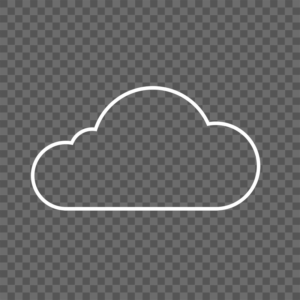 Minimal cloud system icon png design element