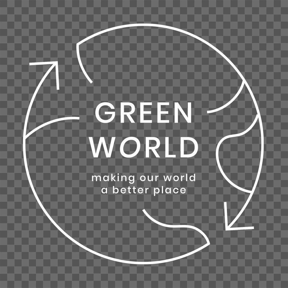 Global environmental logo png with green world text