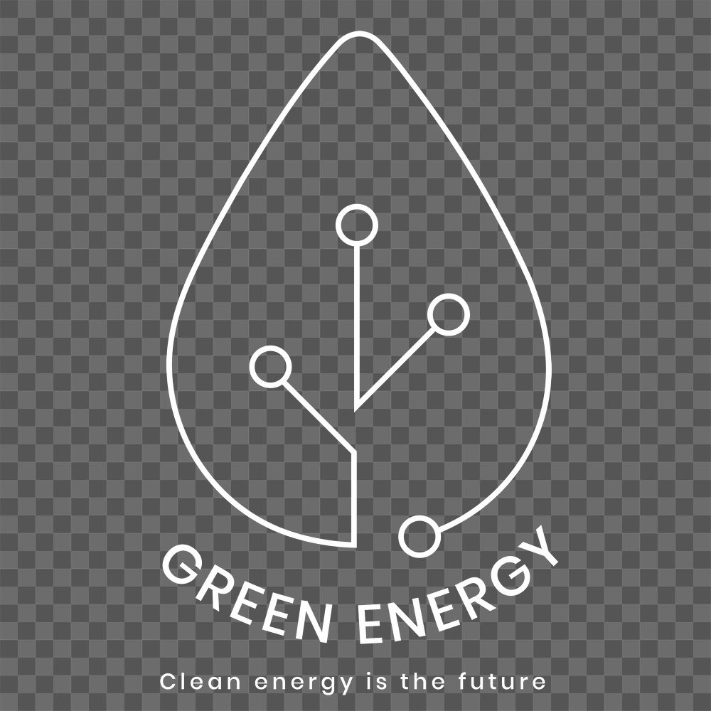 Environmental logo png with green energy text
