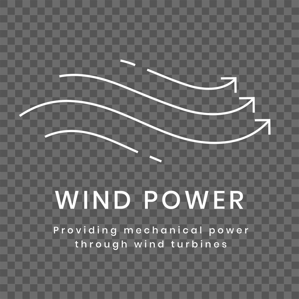 Wind power environmental logo png with text