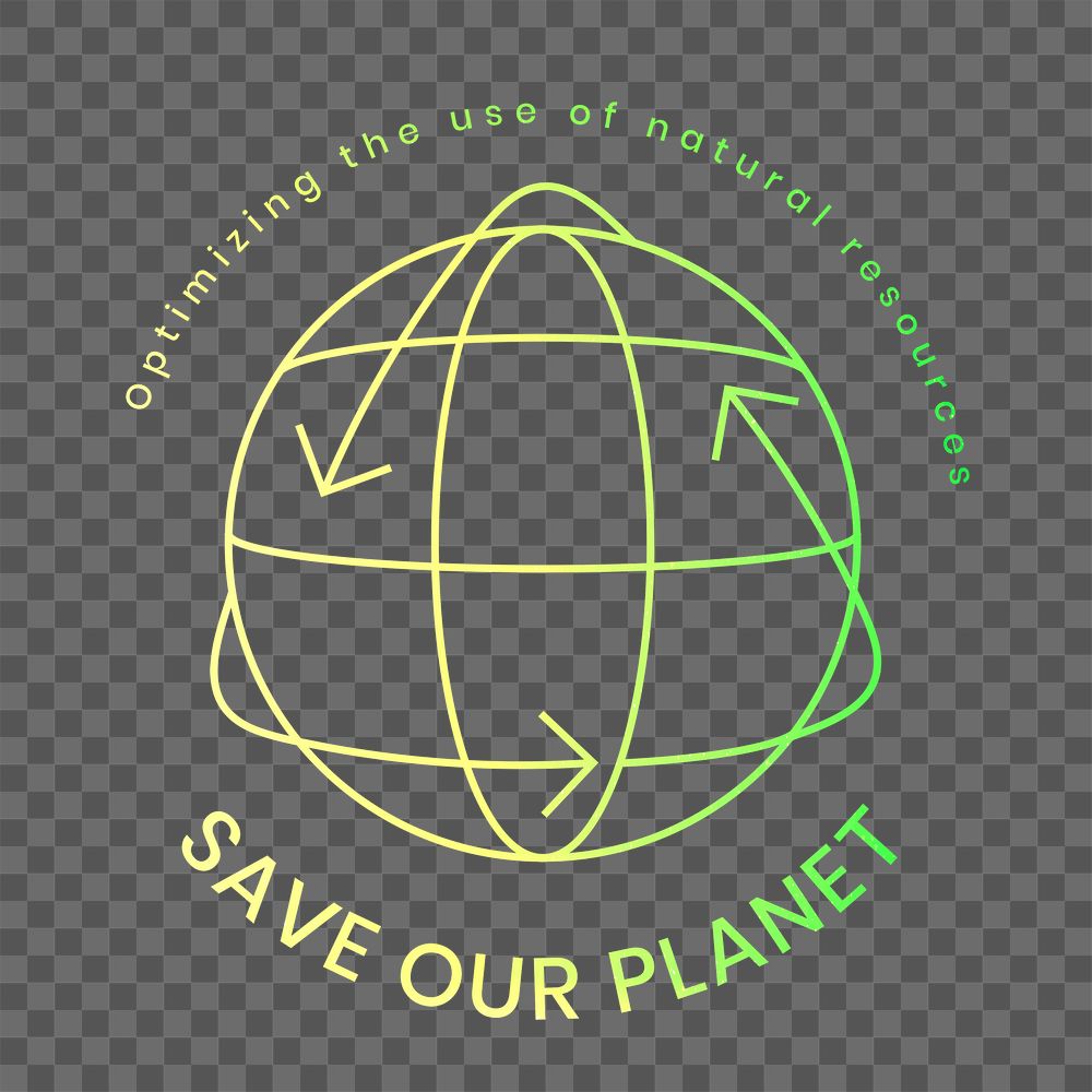 Global environmental logo png with save our planet text