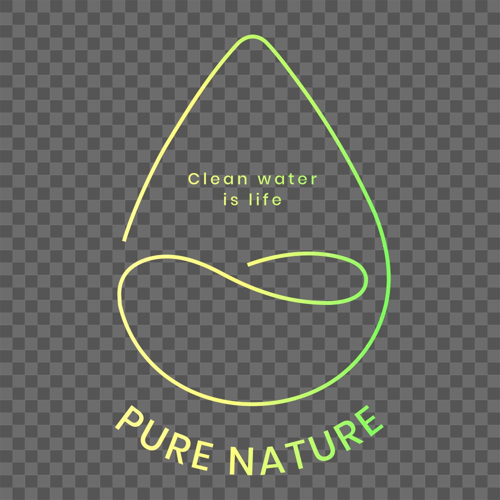 Water environmental logo png clipart with pure nature text