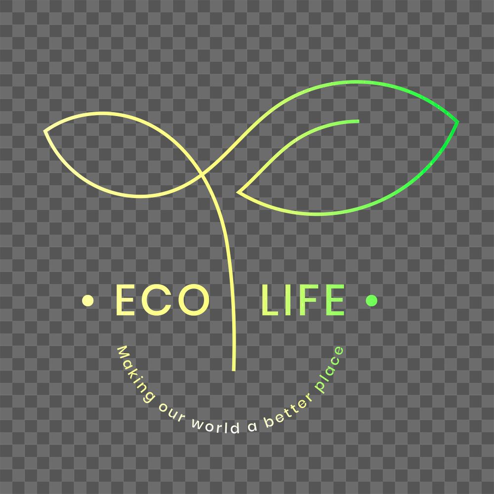 Eco life environmental logo png with text