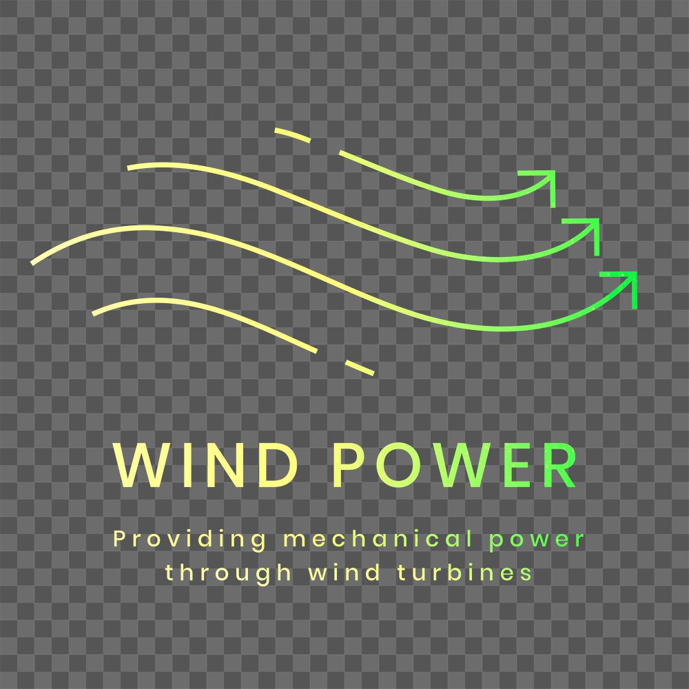 Wind power environmental logo png with text