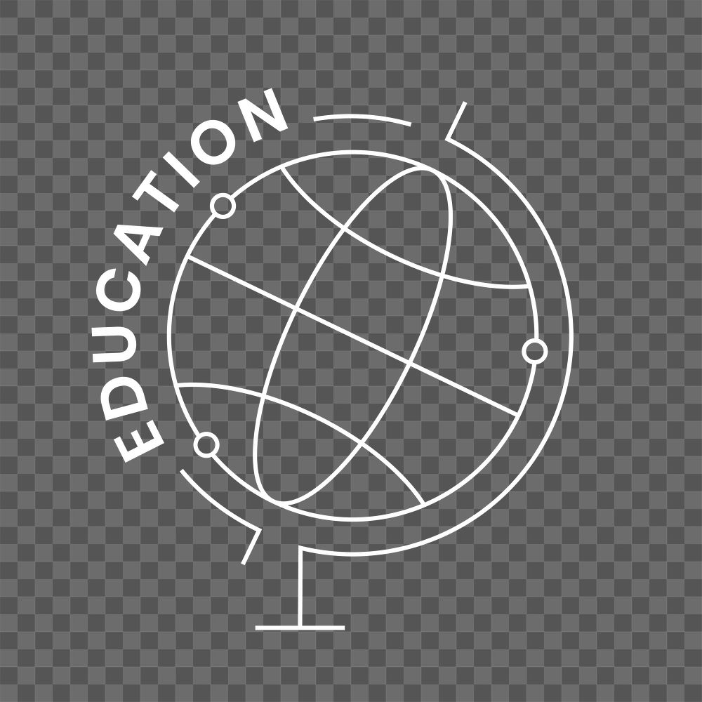 Geography education logo png with globe science graphic