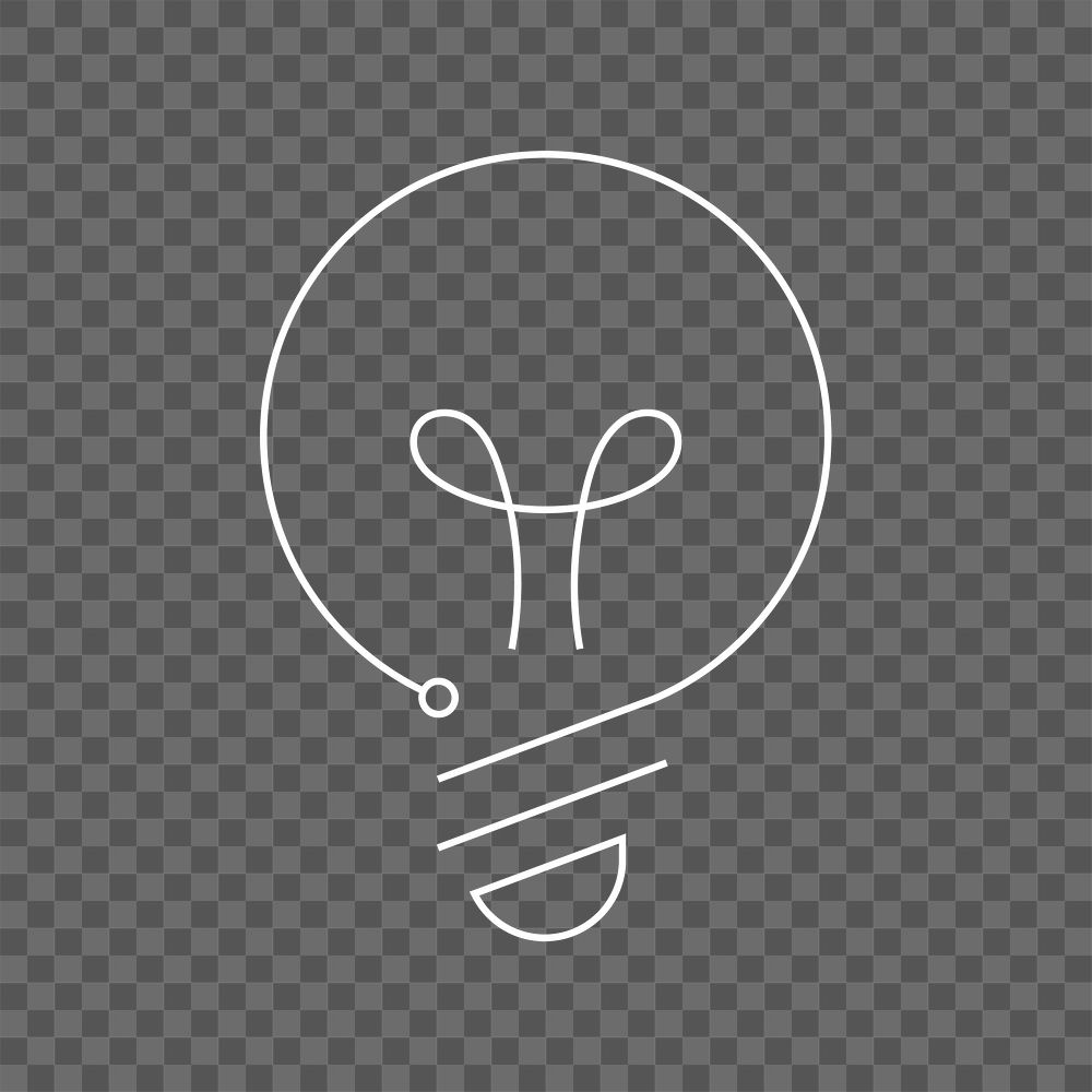 Light bulb education icon png white digital graphic