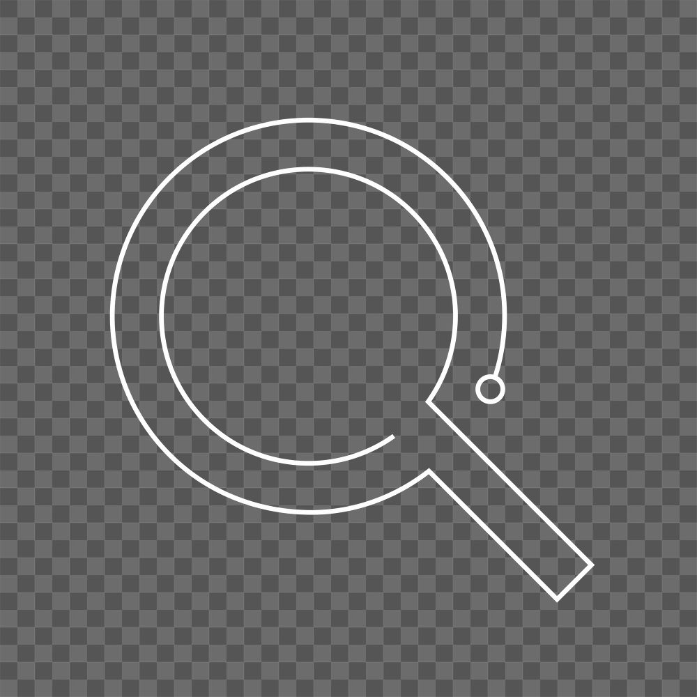 Magnifying glass education icon png white digital graphic