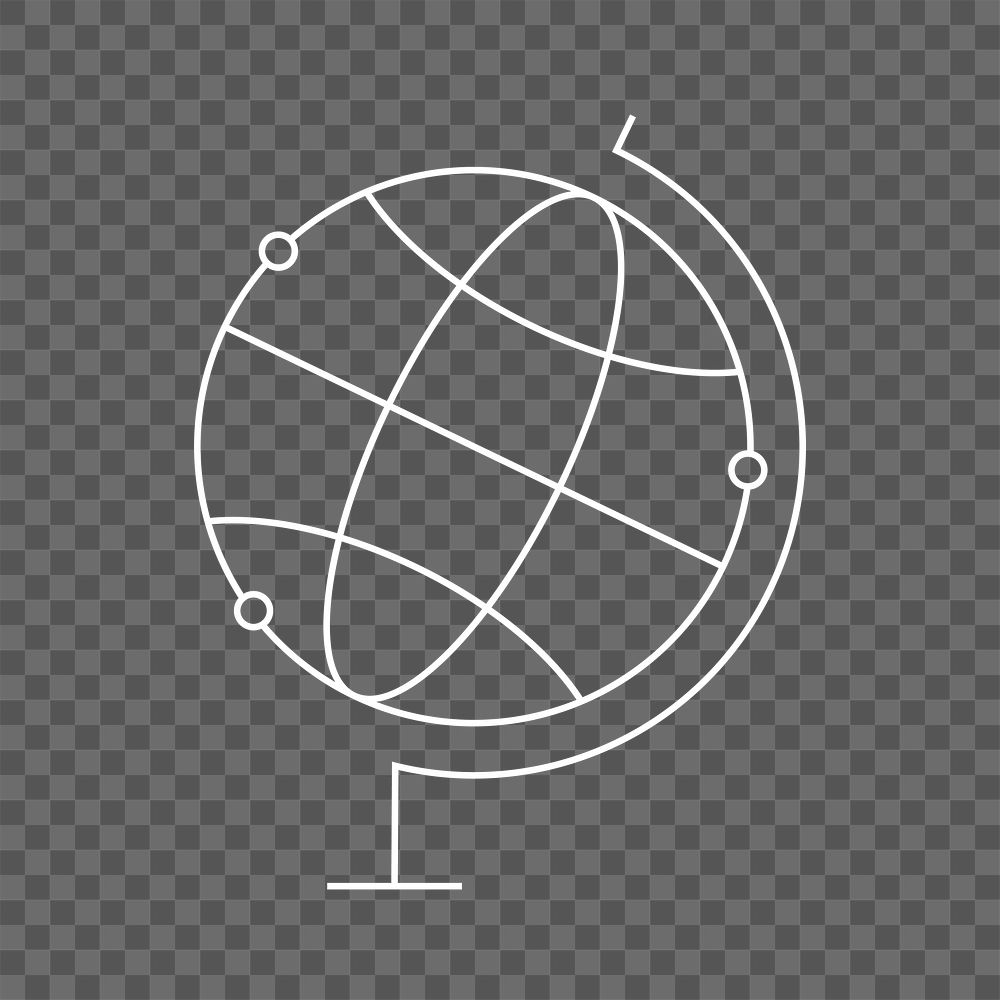 Globe geography education icon png white digital graphic