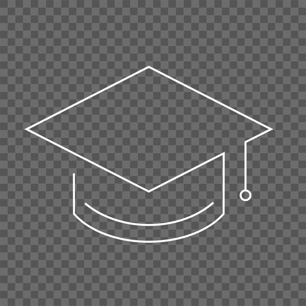 Graduation cap education icon png white digital graphic