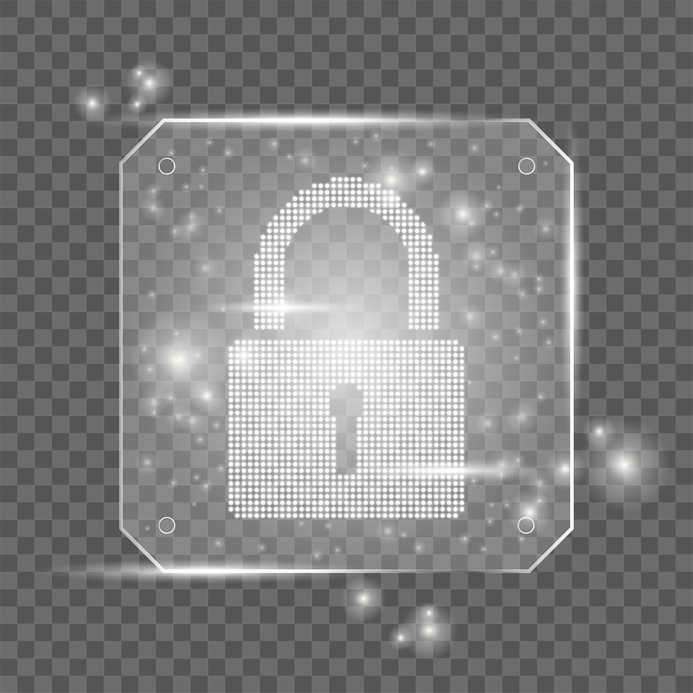 Lock png cyber security technology in white tone