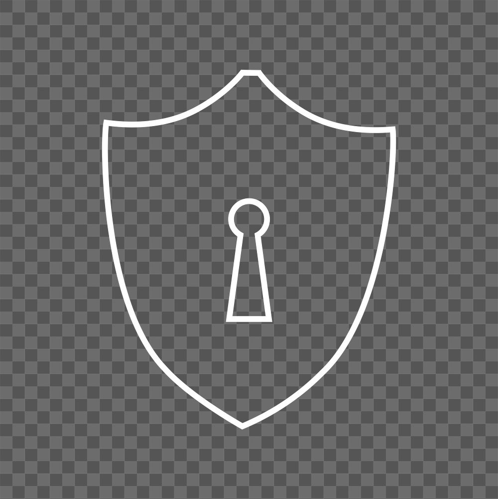 Shield lock icon png in white tone
