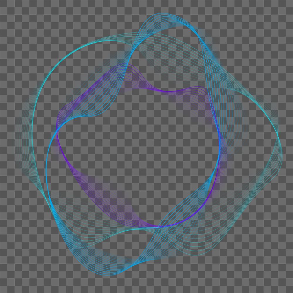 Virtual assistant technology png irregular circle shape in blue