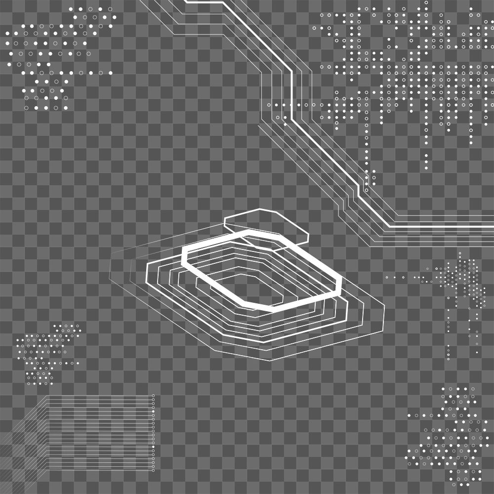 Futuristic microchip png background data digital transformation