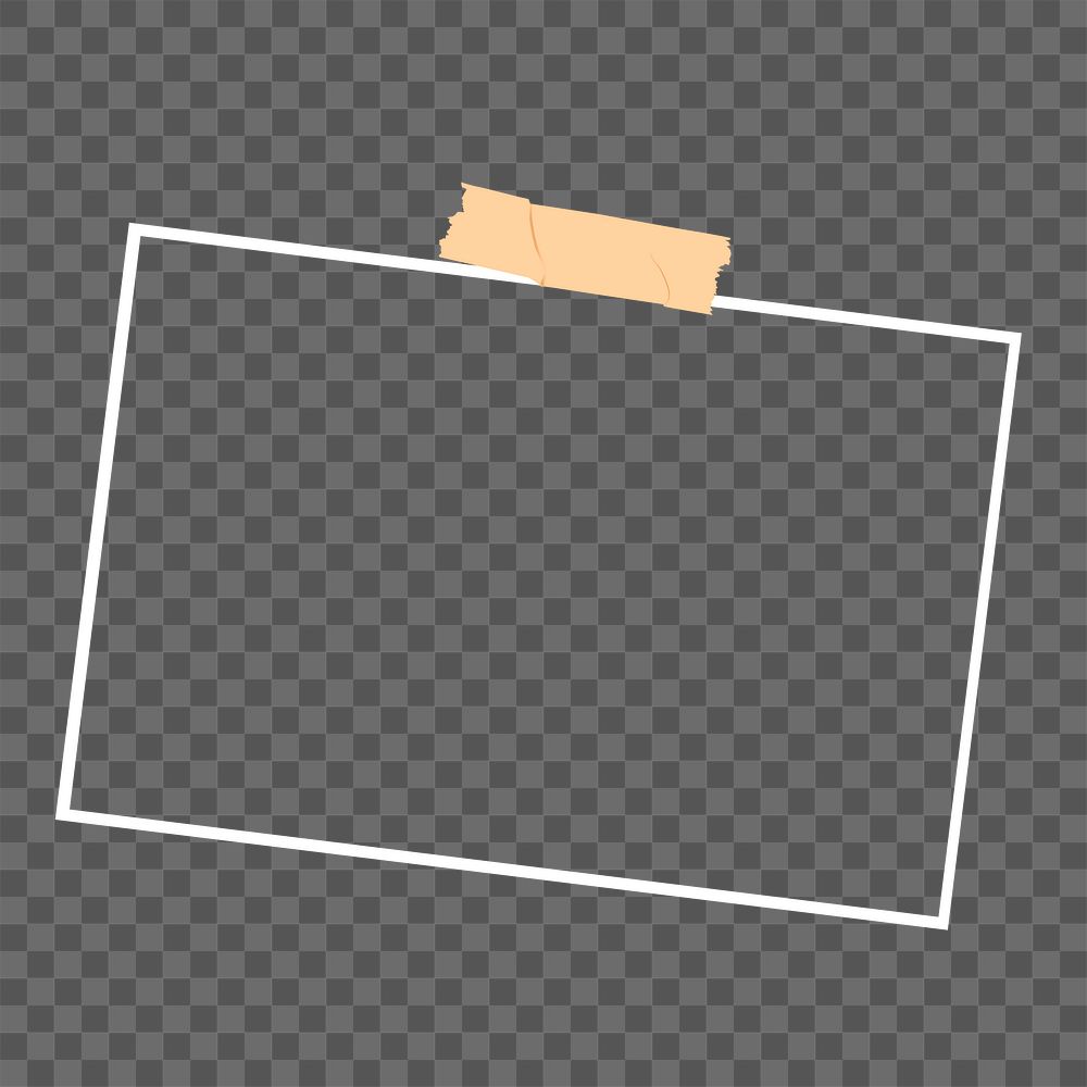 Picture png frame taped on transparent background