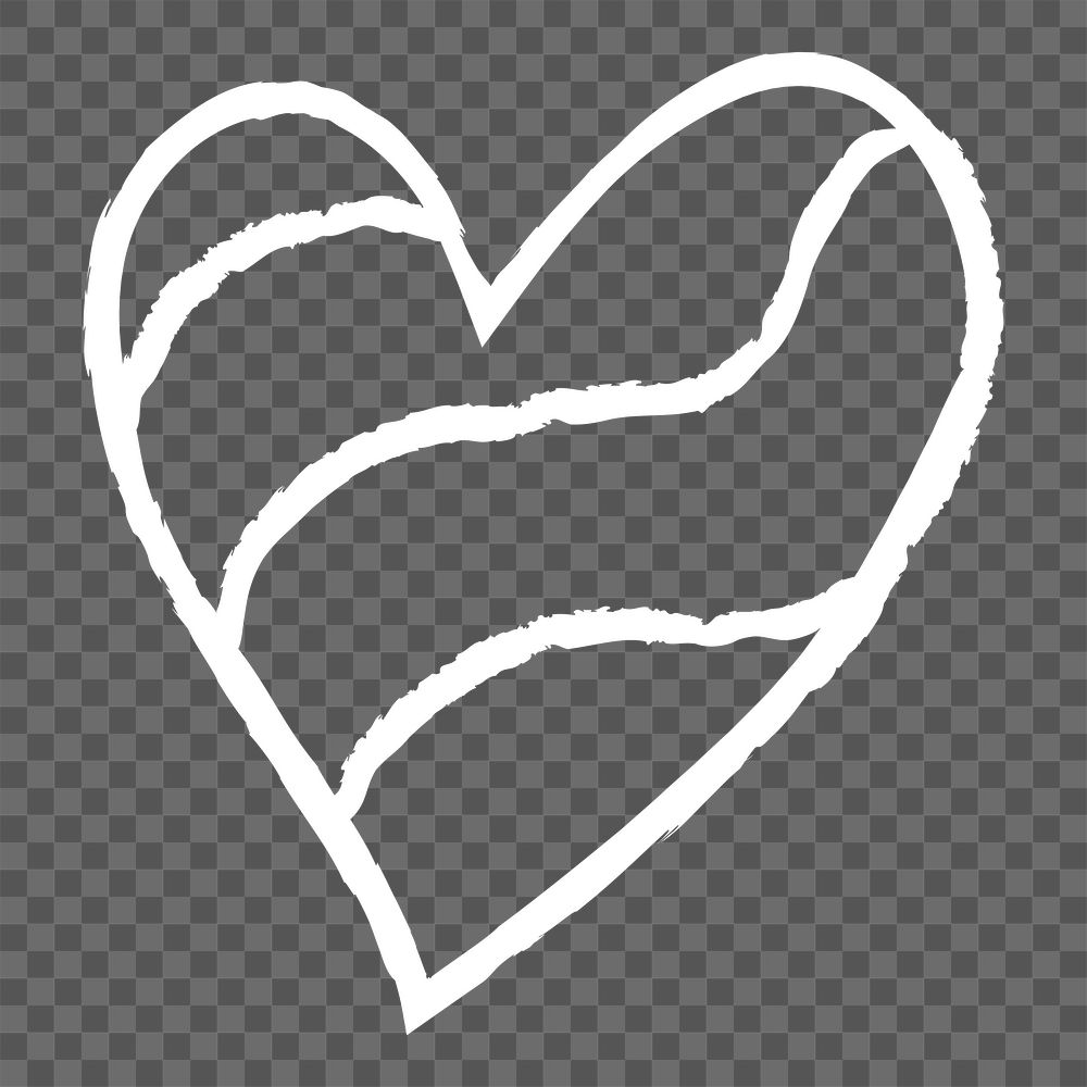 Heart png doodle graphic, simple illustration icon