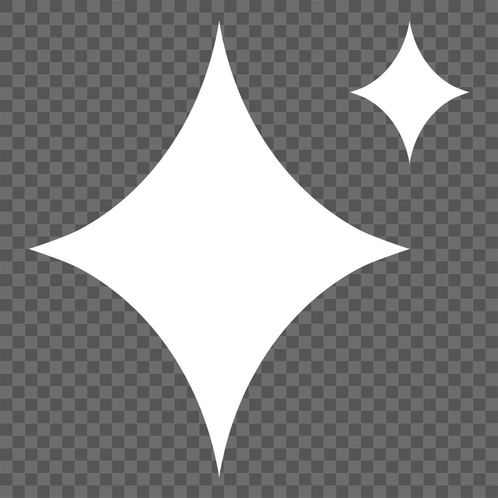 Png sparkling stars icon in simple style