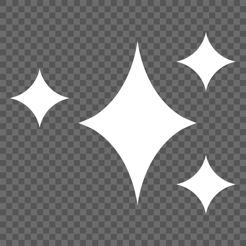 Png sparkling stars icon in simple style
