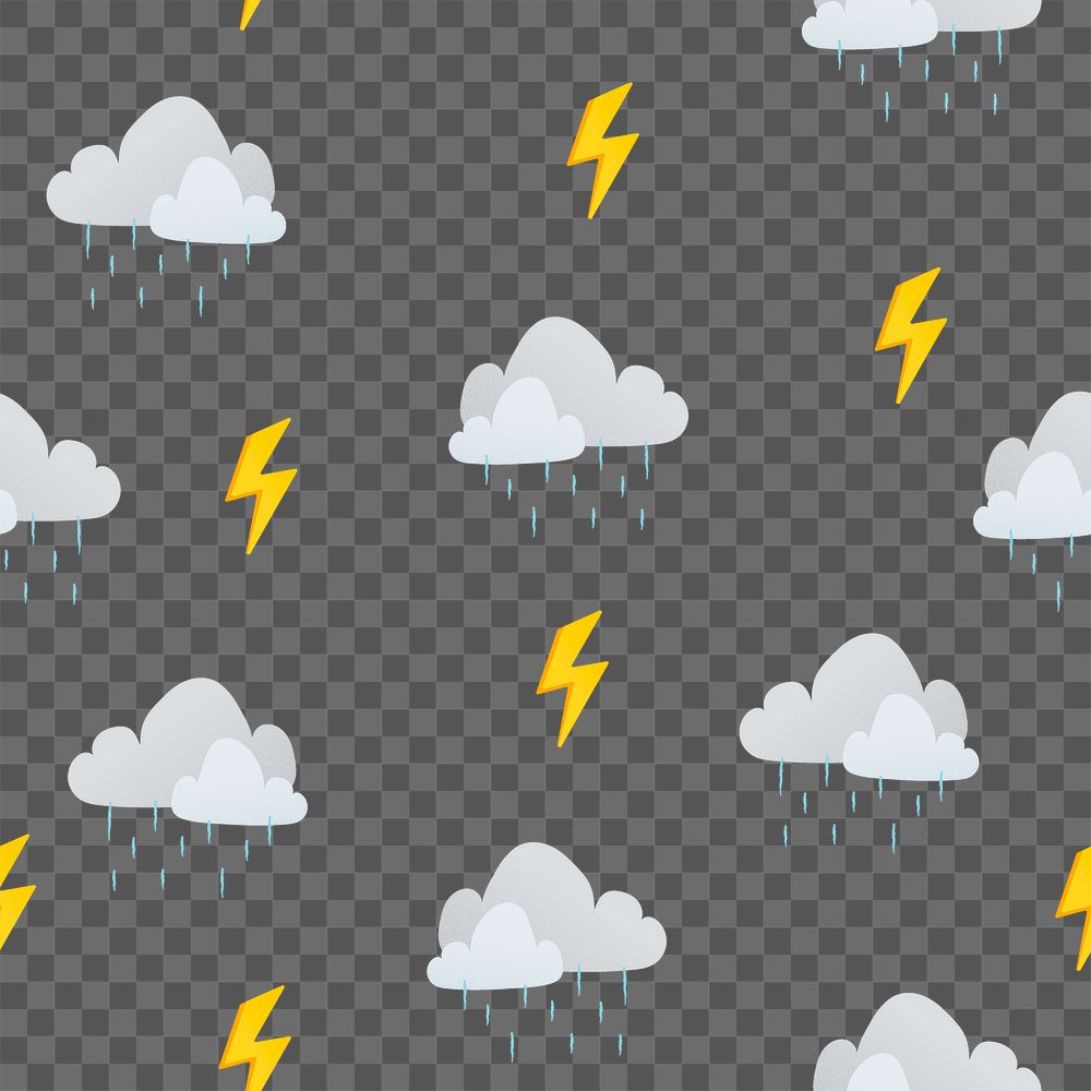 Weather pattern png transparent background, cute illustration sticker