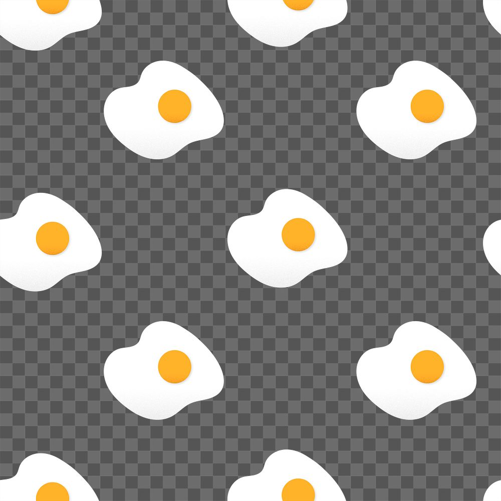 Egg png pattern seamless background, cute food sticker