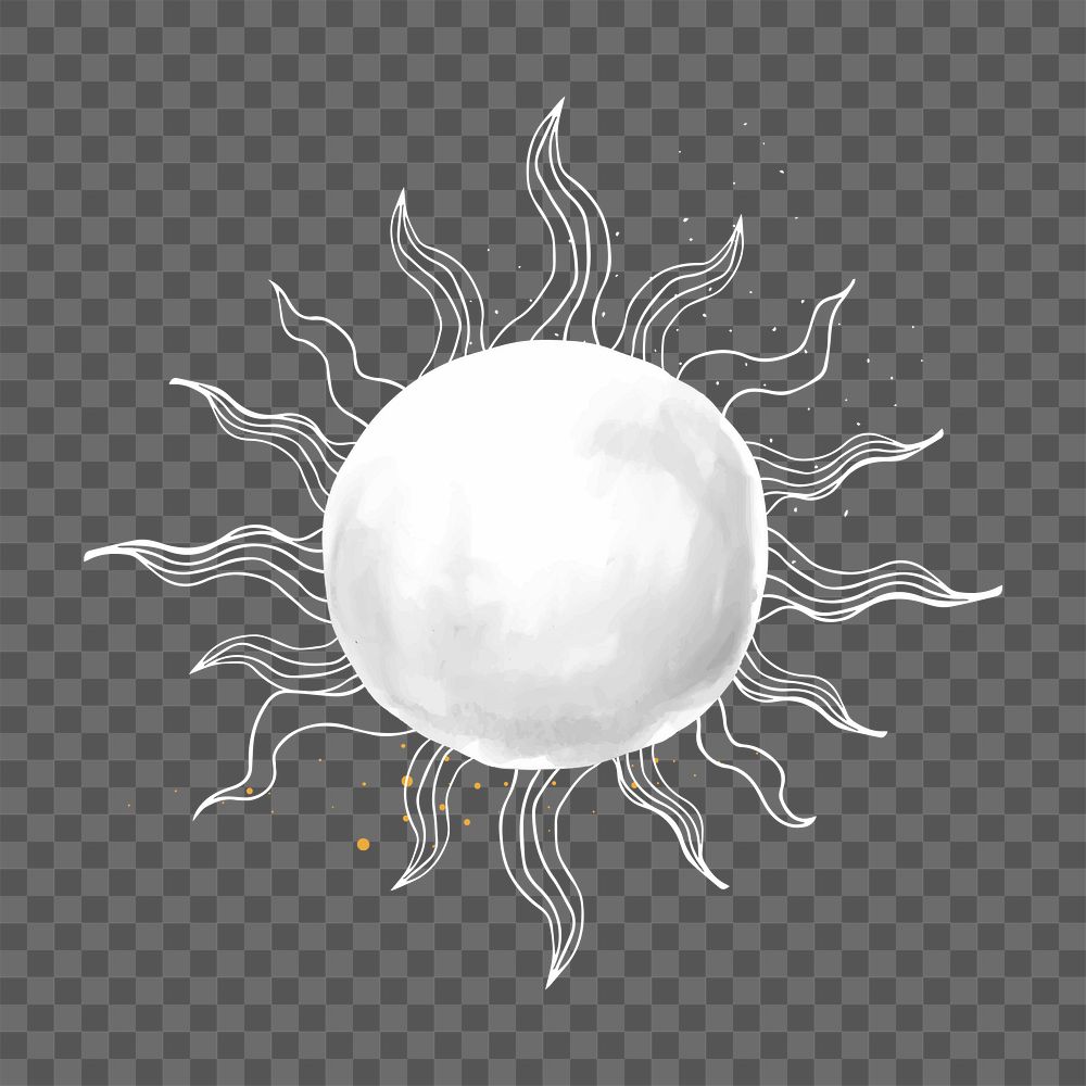 PNG sun doodle clip art, cute galaxy hand drawn illustration