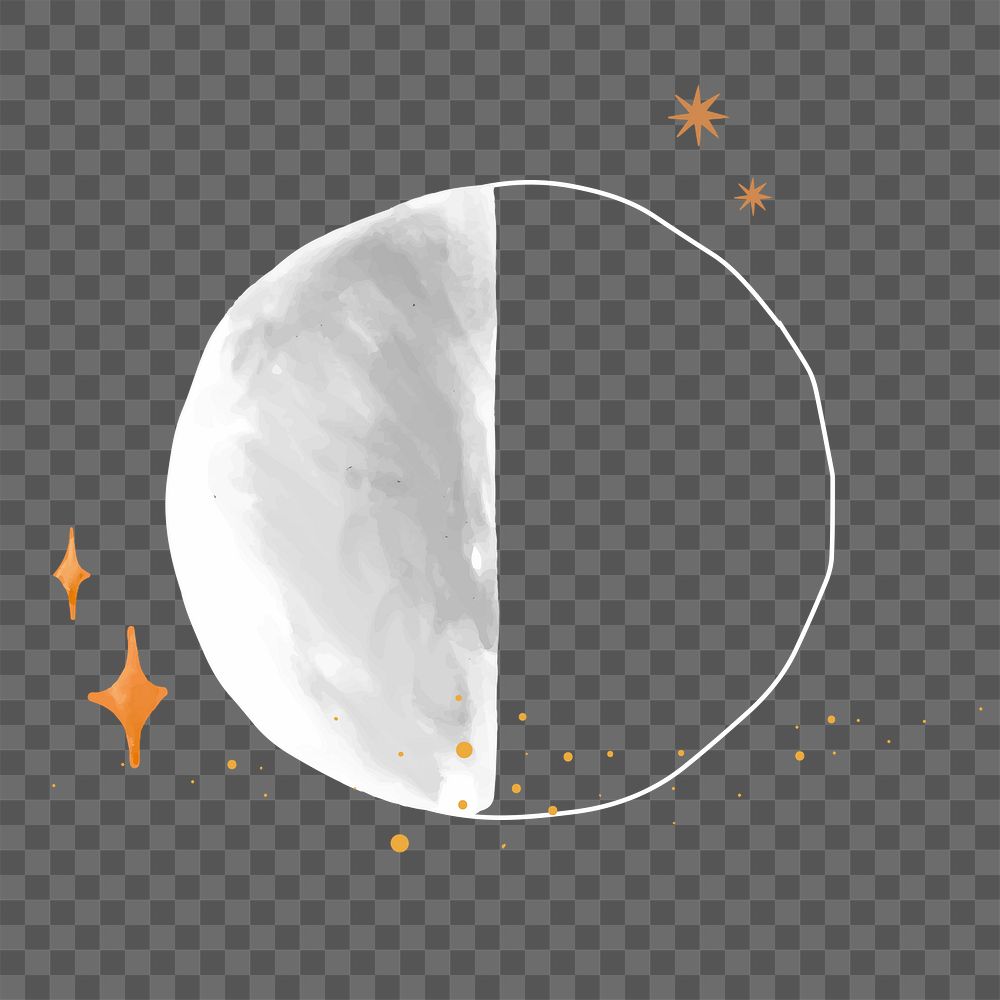 Moon PNG doodle clip art, cute galaxy drawing