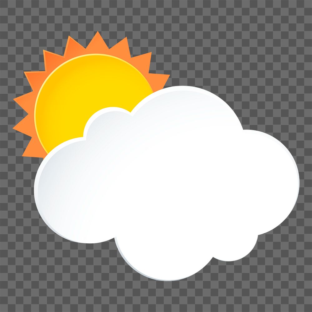 Sun png cloud sticker collage, 3d transparent clipart