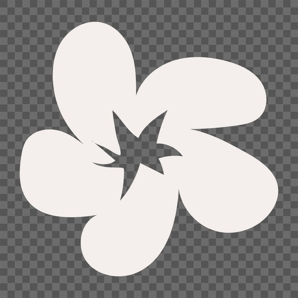 White flower png sticker, aesthetic collage element