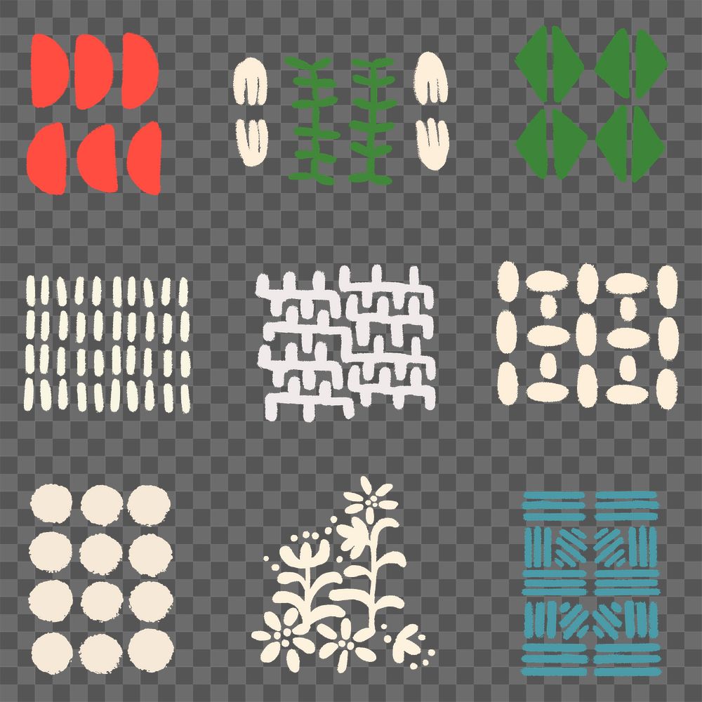 Simple block print collage element graphic