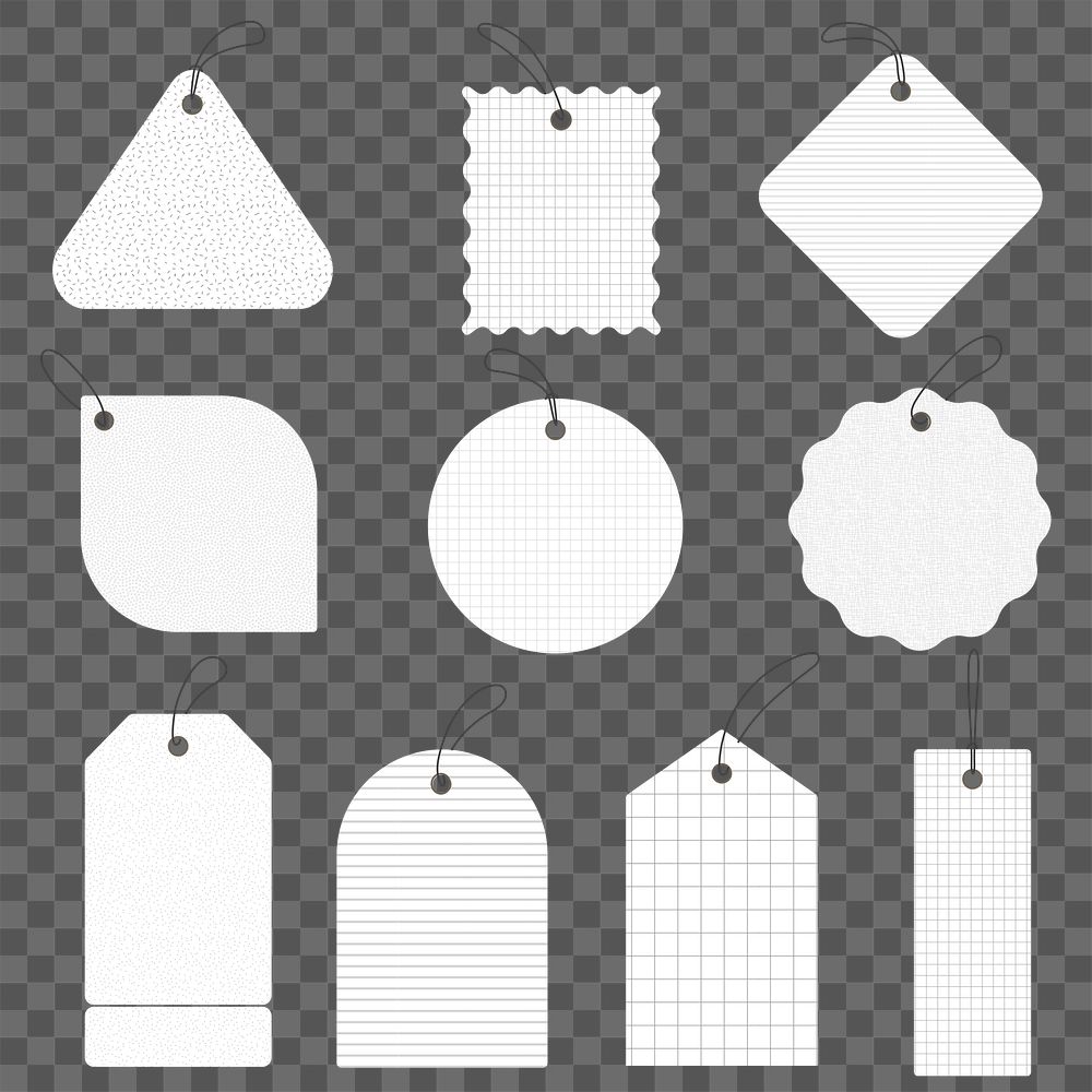 Shopping badge png sticker, white transparent printable clipart design space set