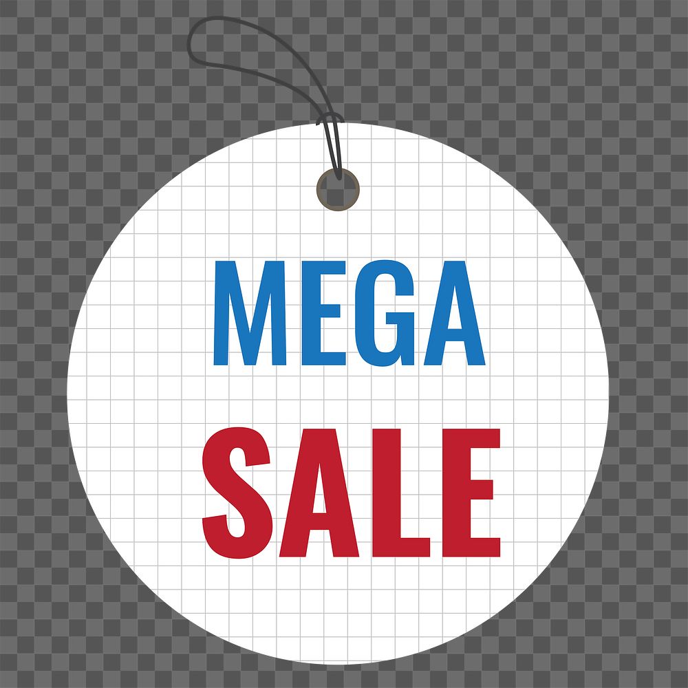 Mega sale png badge sticker, shopping clipart transparent