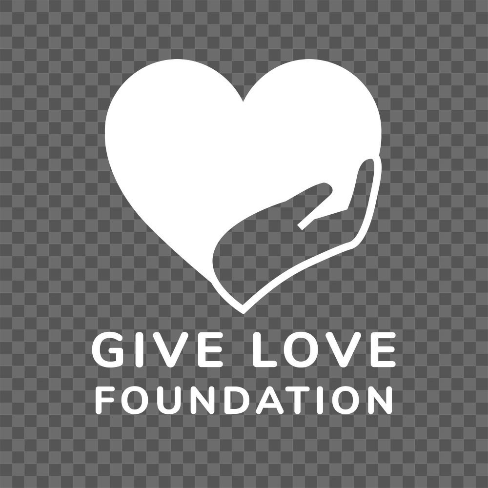 Charity logo png, non-profit branding design, give love foundation text