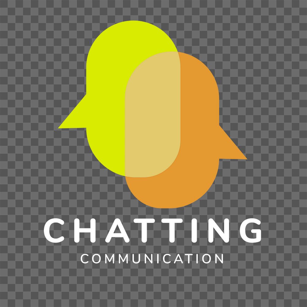 Chat application logo png, business branding design, chatting communication text
