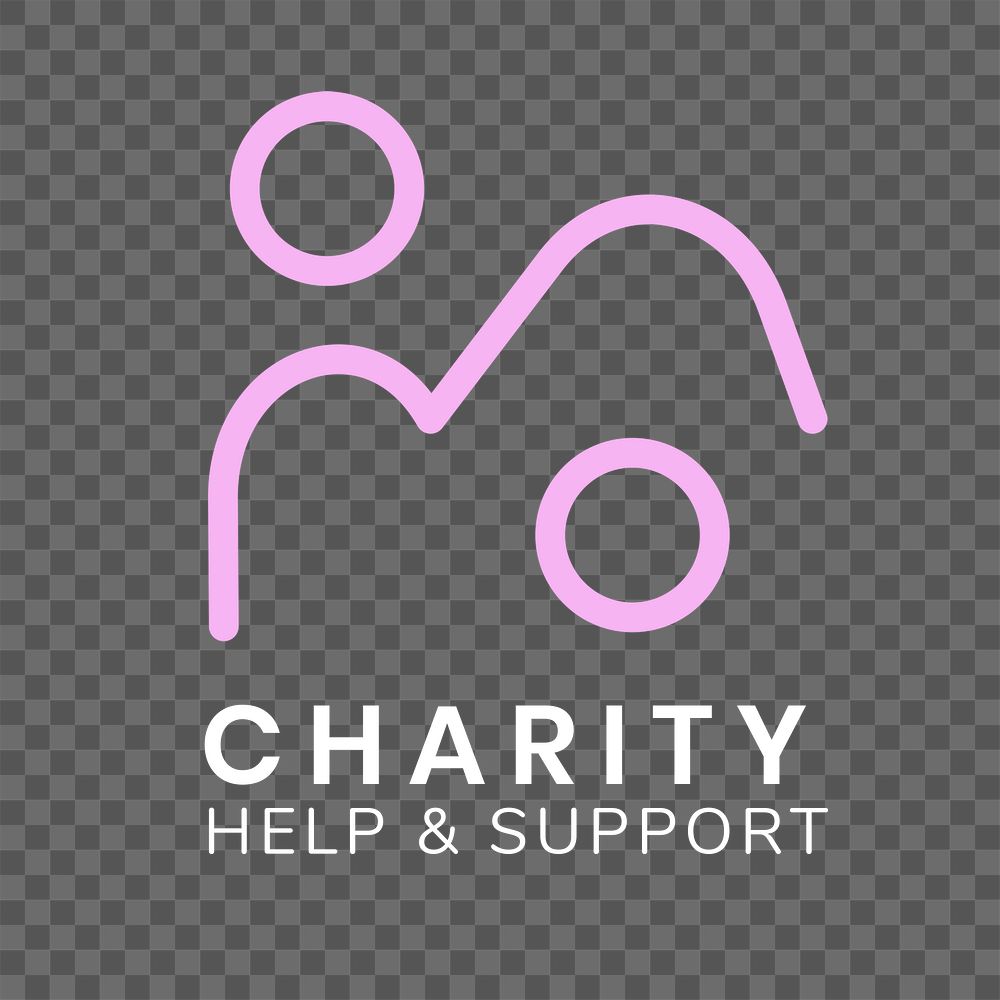 Charity logo png, non-profit branding design, help & support text