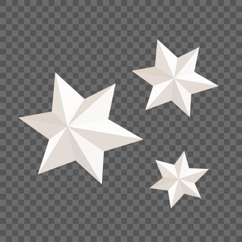 Star png clipart, 3D white Christmas ornament
