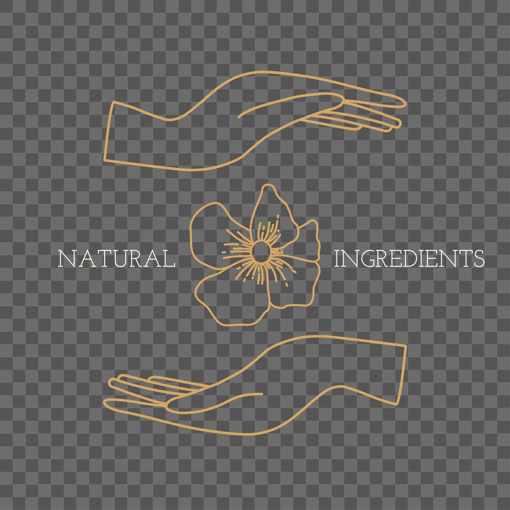 Aesthetic flower logo png sticker, minimal line art design