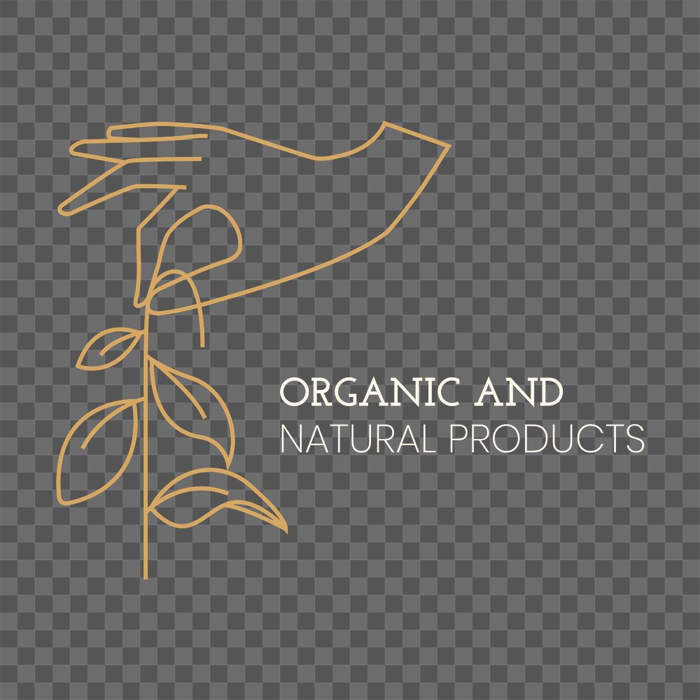 Natural product logo png sticker, minimal line art design