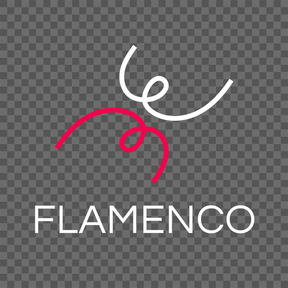 Flamenco dancing logo png, sports club graphic in modern design