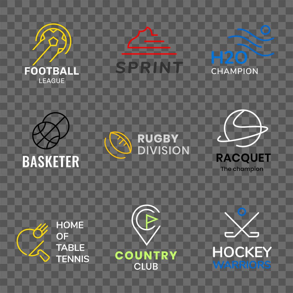 Sports business logo png transparent, colorful modern design collection