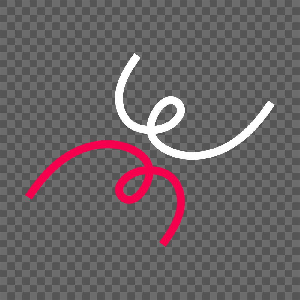 Abstract scribble png logo element, pink colorful design