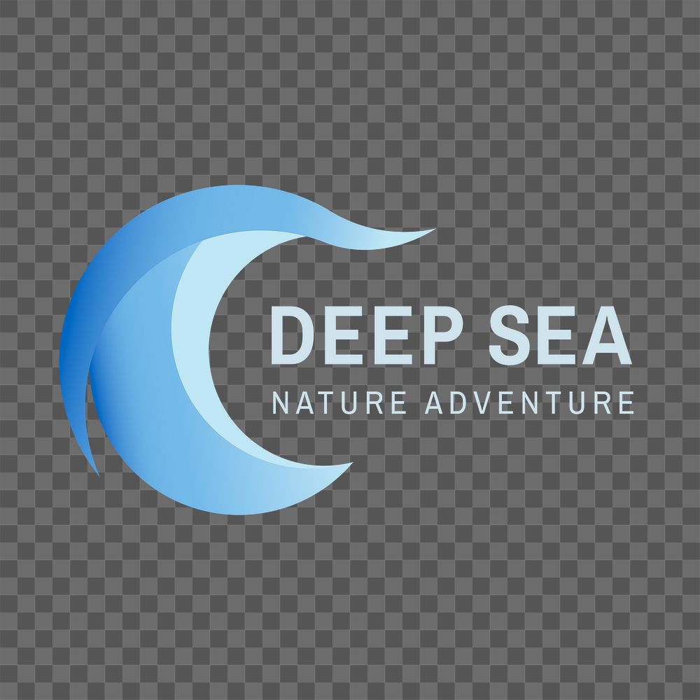 Sea wave png logo, travel business, animated graphic in transparent design