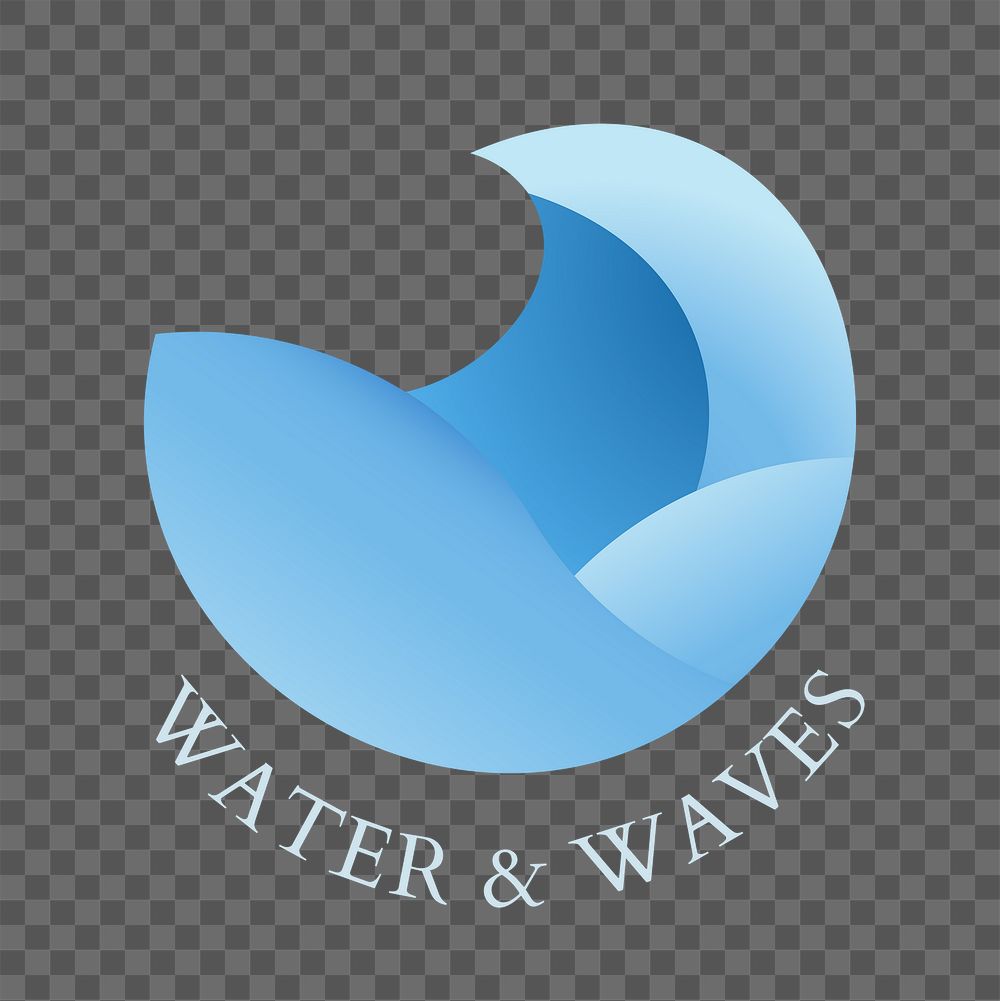 Water png business logo, modern design for environment company, transparent design