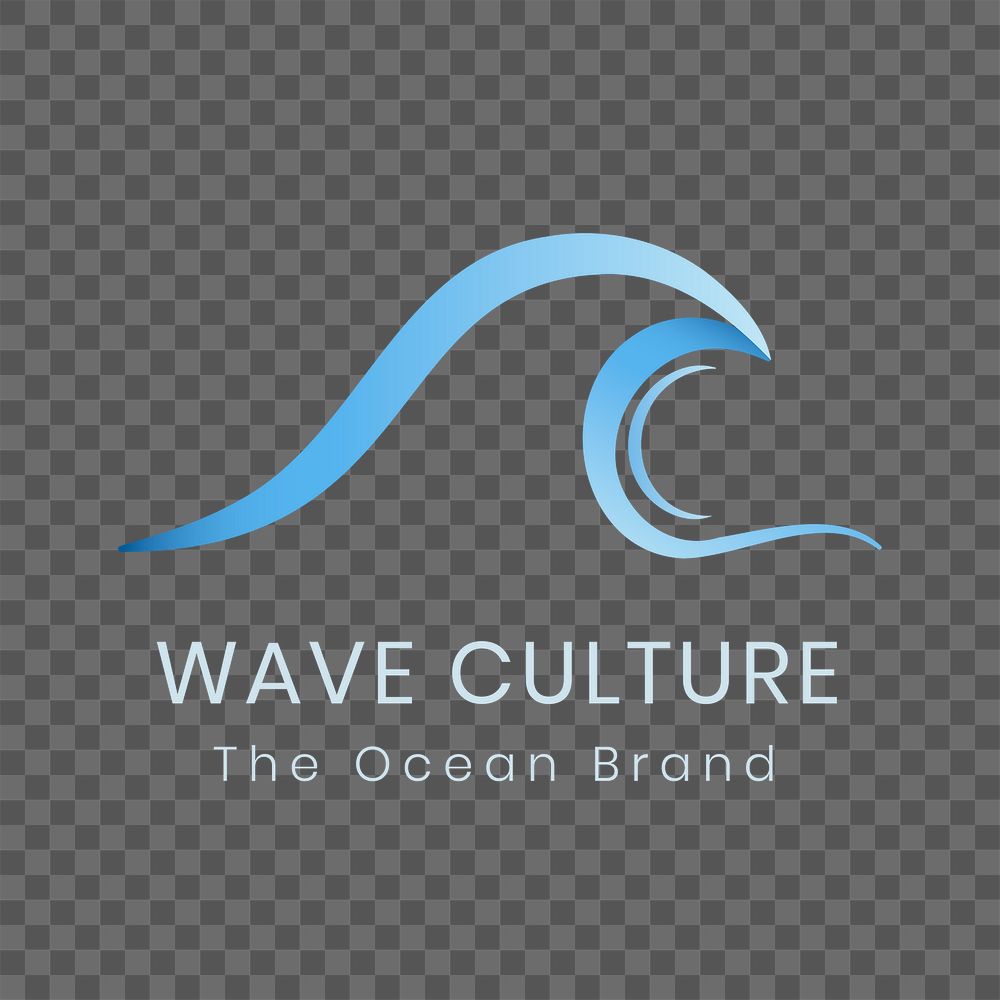 Ocean wave png logo, water business, animated graphic in transparent design