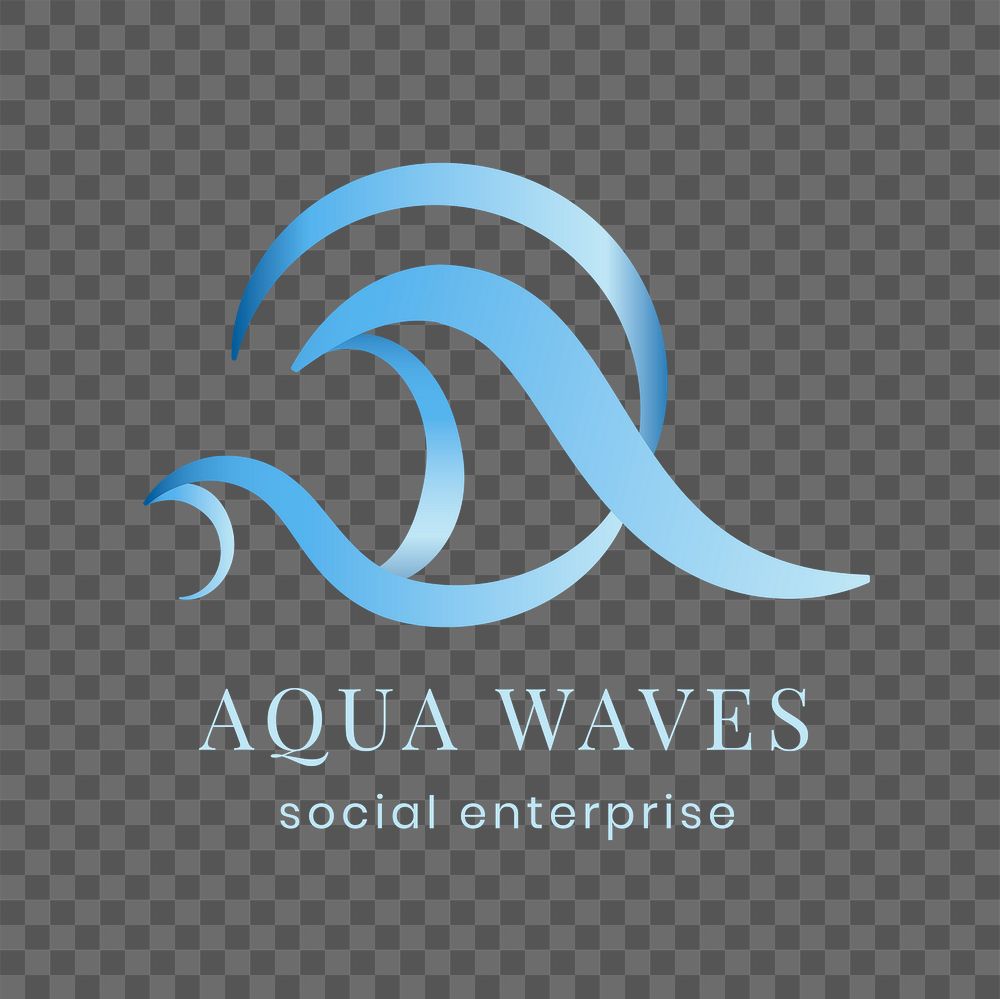 Aqua png business logo, water illustration, creative flat design, transparent design