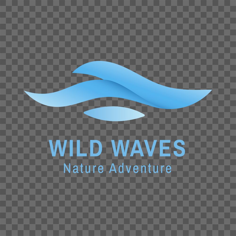 Wave png business logo, blue water animated graphic