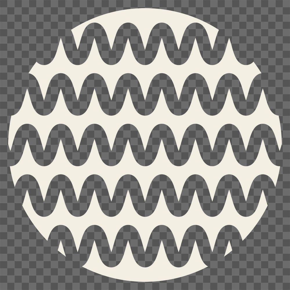 Round png sticker, wave collage element, transparent background
