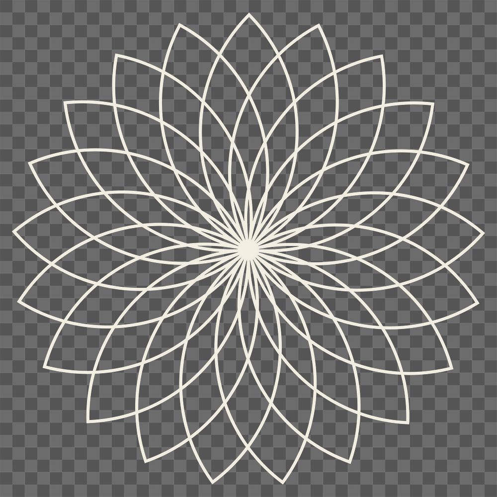Mandala flower shape png sticker, off white collage element, transparent background