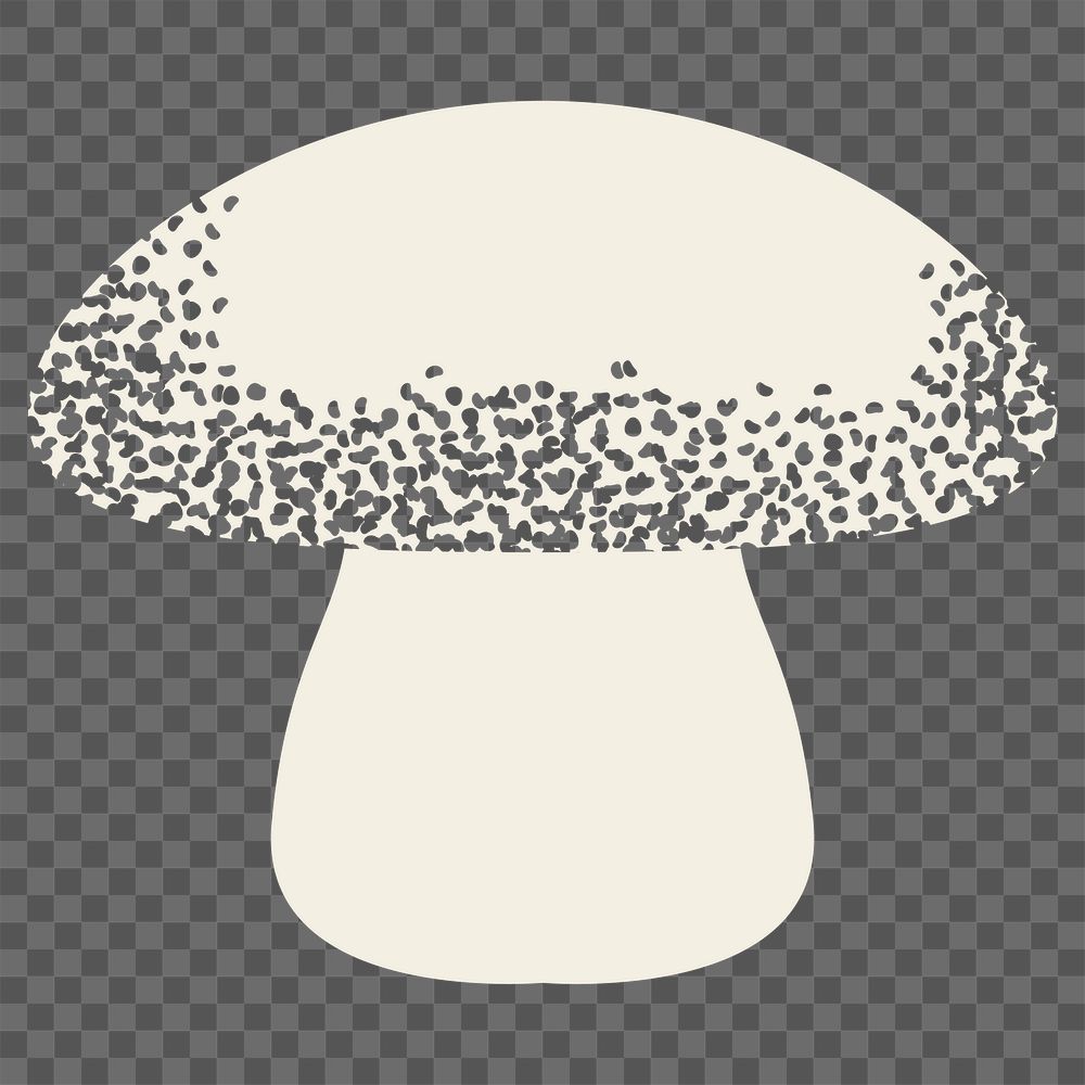 Mushroom png sticker, off white collage element, transparent background