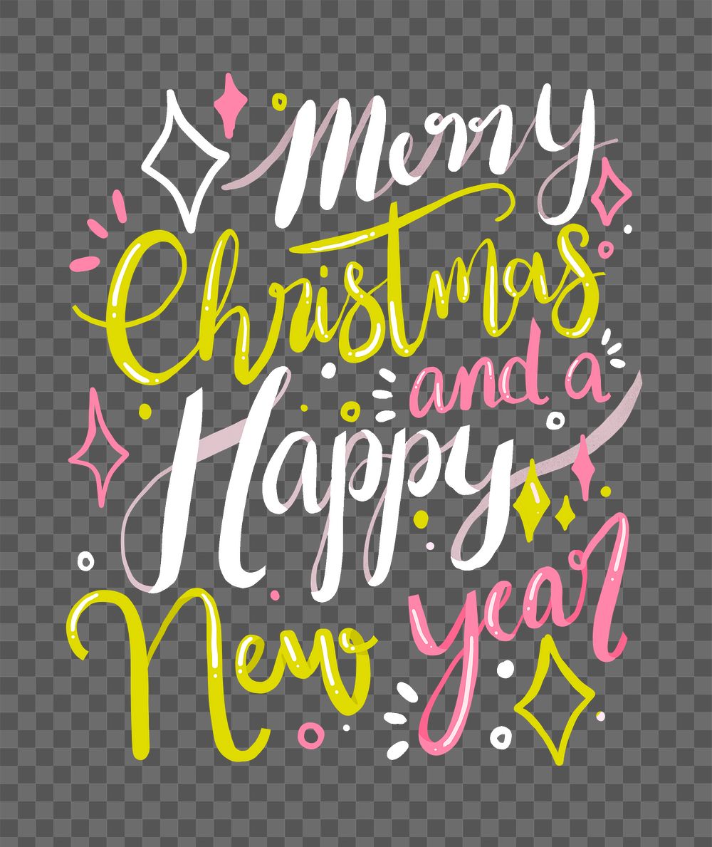 Cute Christmas png sticker, greeting typography, festive design