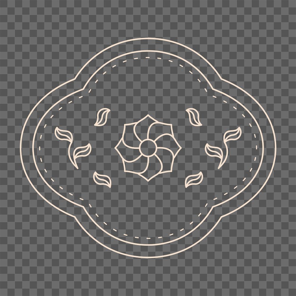 Aesthetic flower logo element png, minimal graphic design